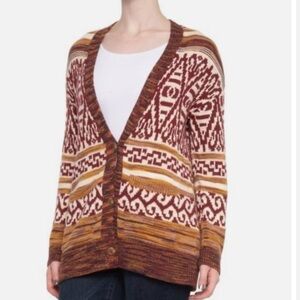 NEW LUCKY BRAND Bohemian relaxed fit open front cardigan sweater slouchy large